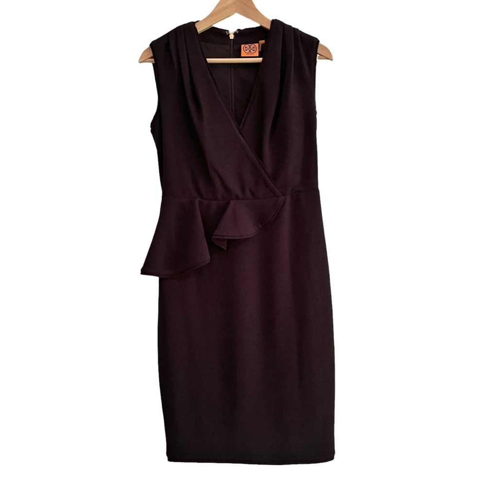 Tory Burch Brooklyn Black Sleeveless Ruffle
Special Occasion Knee Length Dress - Picture 3 of 16
